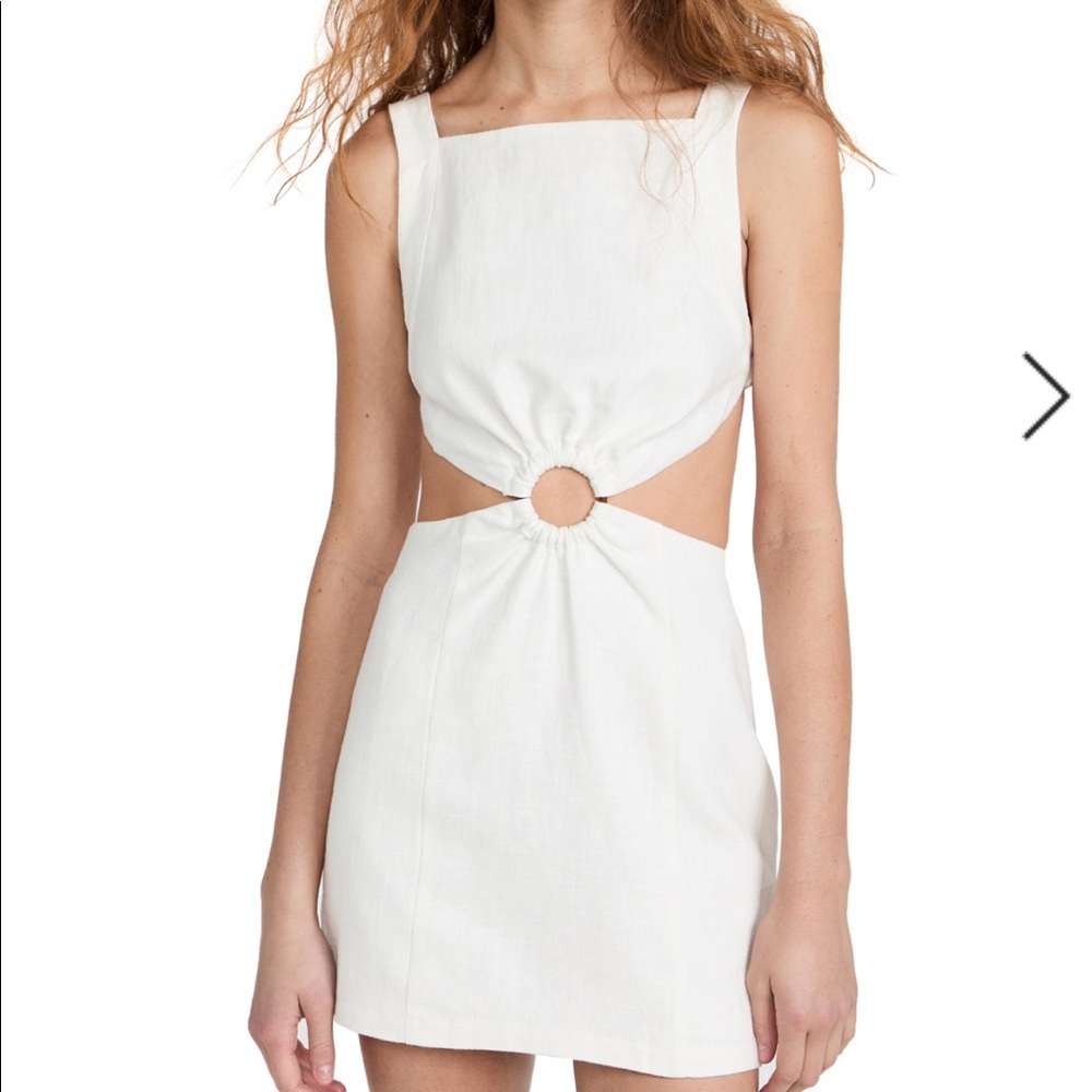 Hansen and Gretel white linen cutout mini dress